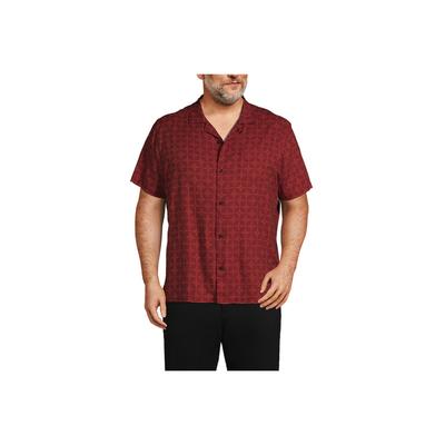 Blake Shelton x Lands' End Men's Big and Tall Traditional Fit Short Sleeve Hawaiian Shirt - Red - 2XLT