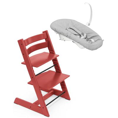 Tripp Trapp Chair + Newborn Set Bundle - Warm Red