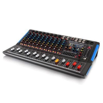 Pyle 12-Ch. Bluetooth Studio Mixer - DJ Controller Audio Mixing Console System in Black | Wayfair PMXU128BT