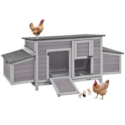 Tucker Murphy Pet™ Chicken Coop Two Nesting Boxes Large Wooden Hen House Weatherproof Outdoor Rabbit Hutch Duck Cage in Brown | Wayfair