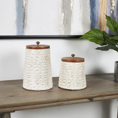 Union Rustic 2 Piece Kitchen Canisters & Storage Jars Set Resin in White | 10.45 H x 6.9 W x 6.9 D in | Wayfair E17751FECF3F4DFD9A50C7387C531615