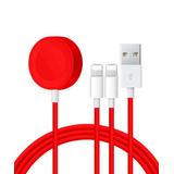 Zunammy Apple Watch Cables Red - Red 2-In-1 Magnetic USB Charging Cable