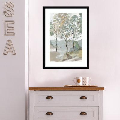 Red Barrel Studio® Breezy Landscape Trees II - Single Picture Frame Graphic Art Paper, Wood in Brown/Green/White | 25 H x 19 W x 1 D in | Wayfair