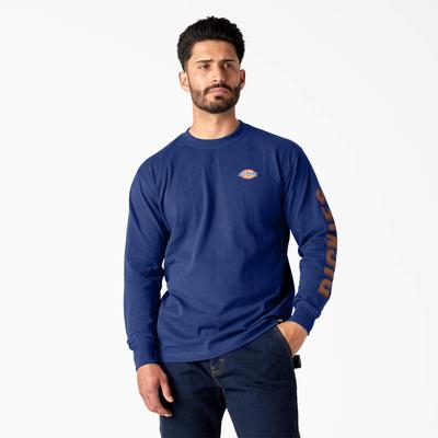Dickies Men's Long Sleeve Workwear Graphic T-Shirt - Surf Blue Size M (WL22D)