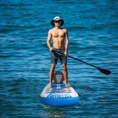 EDGEWOOD Inflatable Stand Up Paddle Board, 10'6"/11'SUP Surfboard w/ Premium SUP Accessories Plastic in Blue | Wayfair IQR-SUP-B