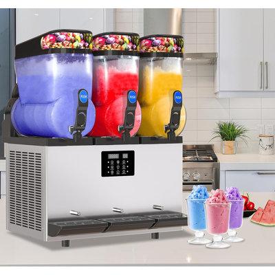 Jeremy cass 1450W Countertop Snow Cone Maker, Commercial Slushie Machie w/ 9.5 Gallons Tanks in Black/Gray | 38.58 H x 23.23 W x 27.56 D in | Wayfair