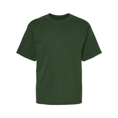 M&O MO4850 Youth Gold Soft Touch T-Shirt in Forest Green size XL | Cotton 4850