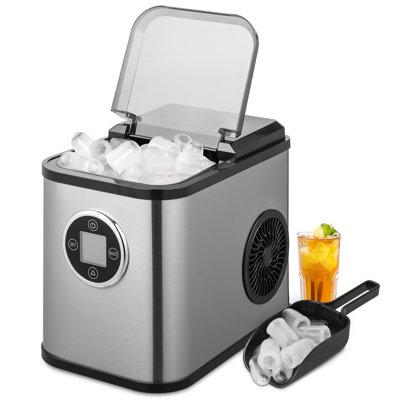 MoNiBloom Self Cleaning + Timer Countertop Bullet Shape Qiuck Ice Maker Machine 26lbs/24hrs, Crystal in Gray/Black | 13 H x 9.5 W x 14 D in | Wayfair