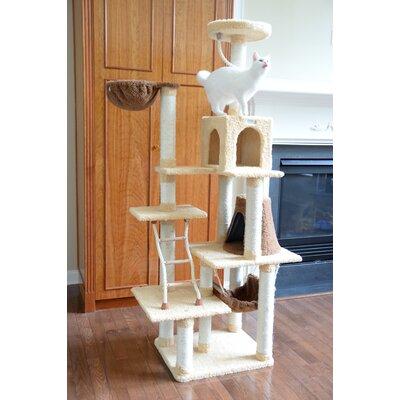 Armarkat 78" Premium Real Wood Cat Tree Manufactured Wood in Brown/White | 78 H x 42 W x 26 D in | Wayfair X7805