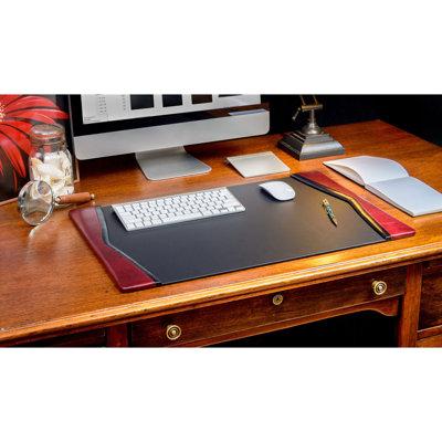Dacasso 7000 Series Contemporary Style Side-Rail Desk Pad Leather in Black | 0.5 H x 25.5 W x 17.25 D in | Wayfair P7002