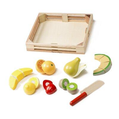 Melissa & Doug 18 Piece Play Food Cutting Fruit Crate Set Manufactured Wood in Brown/Red/Yellow | 11.8 H x 10.85 W x 1.95 D in | Wayfair 4021
