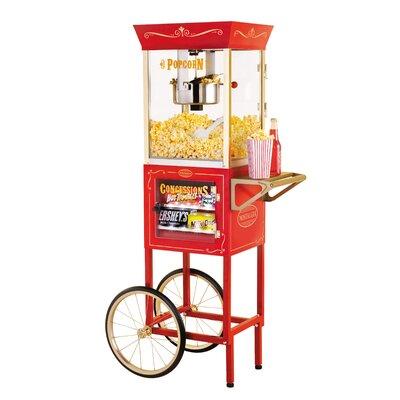 Nostalgia 10 oz. Kettle Vintage Popcorn Machine w/ Cart in Red, Size 59.0 H x 27.5 W x 20.0 D in | Wayfair CCP-610