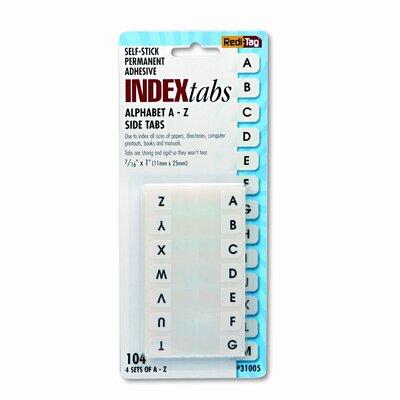 Redi-Tag Corporation Side-Mount Self-Stick Plastic A-Z Index Tabs, 1in, 104/pack Paper & Cardstock in White, Size 0.1 H x 3.0 W x 8.5 D in | Wayfair