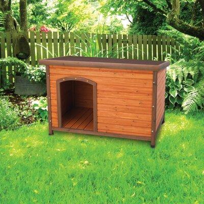 Tucker Murphy Pet™ Charitee Premium+ A-Frame Dog House Wood House in Orange/Brown | 32 H x 45 W x 31 D in | Wayfair