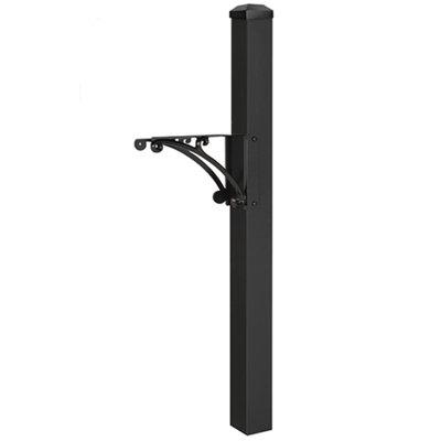 Whitehall Products 55.5" H Decorative Post Aluminum in Black | 55.5 H x 4 W x 10 D in | Wayfair 15991