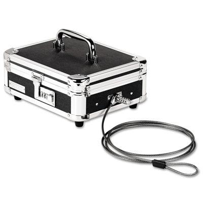 Ideastream Products Vaultz Plastic & Steel Cash Box w/ Tumbler Lock in Black, Size 4.5 H x 10.0 W x 8.75 D in | Wayfair IDEVZ01002