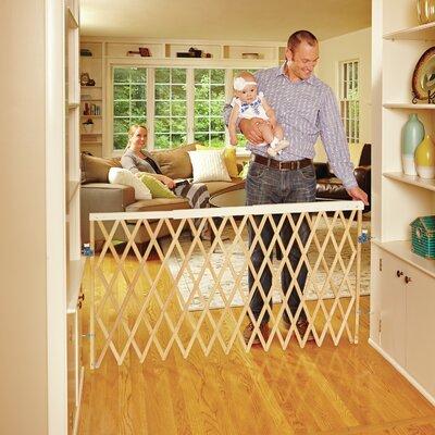 Toddleroo by North States Expandable Swing Safety Gate Solid Wood/Metal (a highly durability option) in Brown/White | 32 H x 60 W in | Wayfair 4620