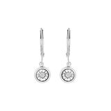 Women's Silver 1/10 Cttw Bezel-Set Round-Cut Diamond Accent Dangle Earring by Haus of Brilliance in Silver