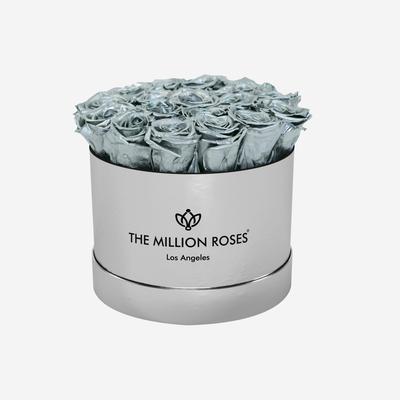 Classic Mirror Silver Box | Silver Roses