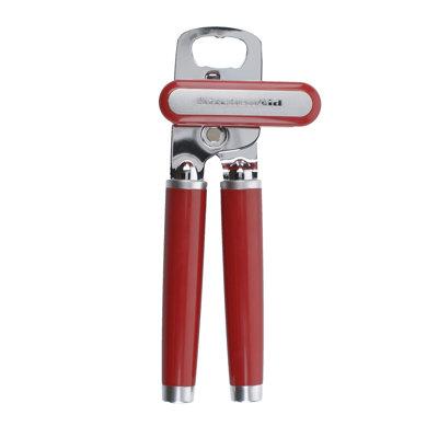 KitchenAid® Classic Multifunction Can Opener/Bottle Opener, 8.34-Inch, Almond Cream Stainless Steel/Plastic in Red | 3.54 W x 8.34 D in | Wayfair