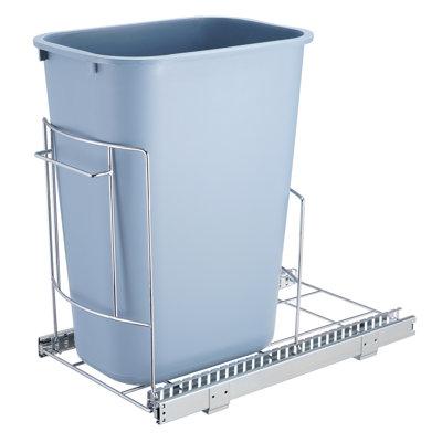 VEVOR Pull-Out Trash Can, Bin Not Included, Under Mount Kitchen Waste Container w/ Slide, Handle in Blue/Gray | 16.1 H x 12.3 W x 21.2 D in | Wayfair