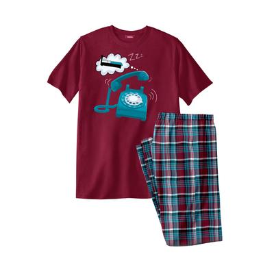 Men's Big & Tall Lightweight Cotton Novelty PJ Set by KingSize in Bed Is Calling (Size 2XL) Pajamas