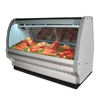Howard-McCray SC-CMS40E-6C-LED 75 1/2" Full Service Red Meat Case w/ Curved Glass - (3) Levels, 115v, White