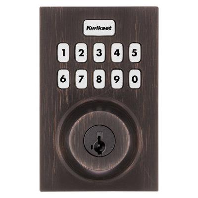 Kwikset Home Connect Smart Electronic Single Cylinder Deadbolt in Brown | 4.3 H x 2.8 W x 1.25 D in | Wayfair 98930-005