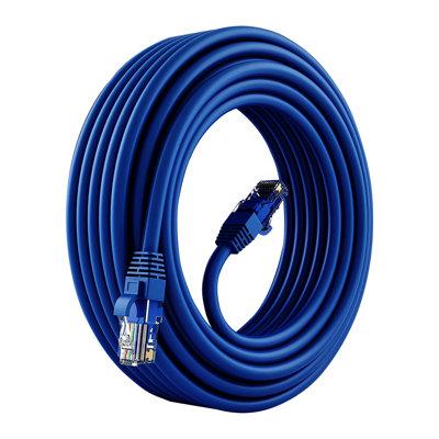 5 Core Cat 6 Ethernet Cable • 15 ft 10Gbps Network Patch Cord • High Speed RJ45 Internet LAN Cable, Copper in Blue | 9 H x 1 W x 7 D in | Wayfair