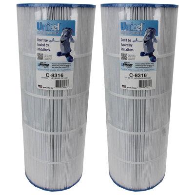 Unicel Swimming Pool Replacement Filter Cartridge, Polyester | 23.3 H x 8.94 W x 8.94 D in | Wayfair 2 x C8316