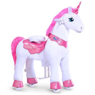 PonyCycle Model E Ride On Unicorn in Pink | 35.4 H x 15.7 W x 33.1 D in | Wayfair E412