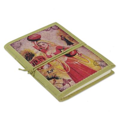 Handmade paper journal, 'Postcard from Rajasthan'