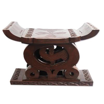 Our Values,'Artisan Crafted West African Adinkra Theme Throne Ottoman'