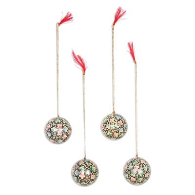 Holiday Charm,'Hand-Painted Papier Mache Holiday Ornaments (Set of 4)'