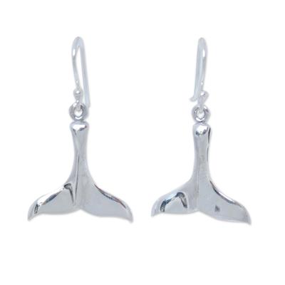'Whale Watching' - Sterling Silver Dangle Earrings from Thailand