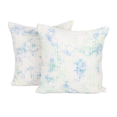 Spring Sky,'Cotton Tie-Dyed Cushion Covers (Pair)'