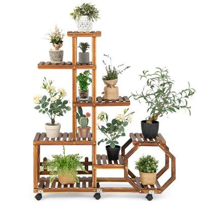 Arlmont & Co. Quiona Plant Stand in Brown | Wayfair 73B51E873E6B4D39B4BDC402237B464F