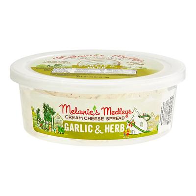 Melanie's Medleys Garlic and Herb Cream Cheese 7.5 oz. Tub - 12/Case