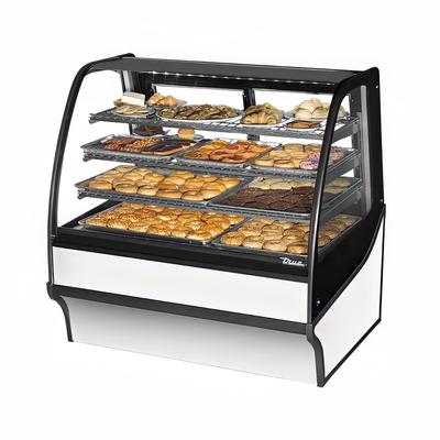 True TDM-DC-48-GE GE-S-W 48 1 4  Full Service Dry Bakery Case w  Curved Glass - (4) Levels, 115v, Silver | True Refrigeration
