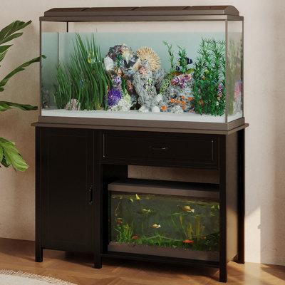 MOWPEX Fish Tank Stand - Heavy Duty en 55-75 Gallon w/ Storage Cabinet For Fish Tank Accessories - 770 LBS Capacity in Black | Wayfair