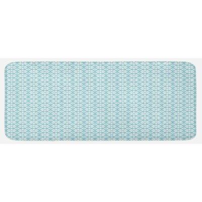 East Urban Home Milky Way Inspired Starry Sky Theme Cosmic Universe Space Astronomy Celestial Pale Blue White Kitchen Mat, Polyester | Wayfair