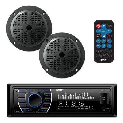 Pyle Decorative Radio w/ Bluetooth, Metal in Black | 7.01 H x 4.26 W x 1.97 D in | Wayfair PLMRKT46BK