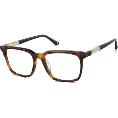 Zenni Square Prescription Glasses Tortoiseshell Plastic Full Rim Frame