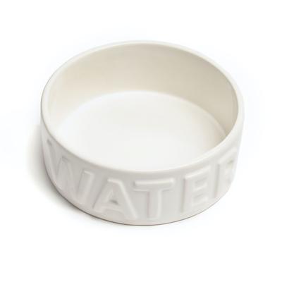Set Of Two Classic Water Pet Bowls Pet by Park Life Designs in White (Size LARGE)