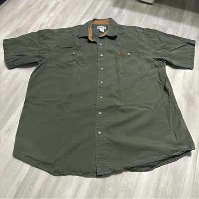 Carhartt Shirts | Carhartt Olive Green Button Down Men’s Shirt Sz Xl Tall | Color: Green | Size: Xl