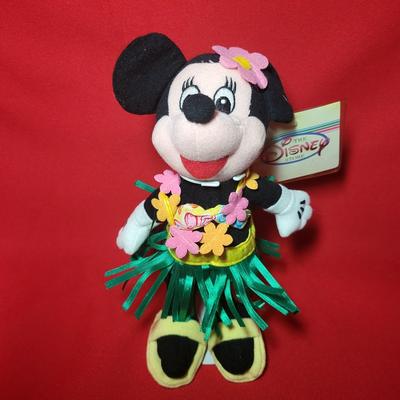 Disney Toys | Hula Minnie Bean Bag Plush The Disney Store Stuff Toy | Color: Green | Size: 6 X 3 X 8 In
