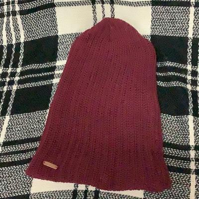 Free People Accessories | Free People Dark Red Super Slouchy Beanie Hat | Color: Red | Size: Os