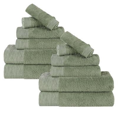 Ebern Designs Rayon From Bamboo Cotton Blend Eco-Friendly Hypoallergenic Soft Highly-Absorbent Solid 12 Piece Bathroom Towel Set Rayon from Bamboo/Cotton Blend | Wayfair