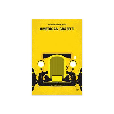 iCanvas American Graffiti Minimal Movie Poster by Chungkong - No Frame Print Plastic/Acrylic in Black/White/Yellow | 24 H x 16 W x 0.25 D in | Wayfair
