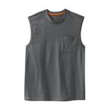 Plus Size Women's Boulder Creek® Heavyweight Pocket Muscle Tee by Boulder Creek in Steel (Size 9XL) Shirt